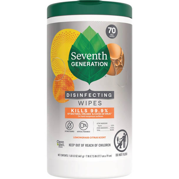 Seventh Generation Lemongrass Citrus Disinfecting Wipes (70-Count) 64994975