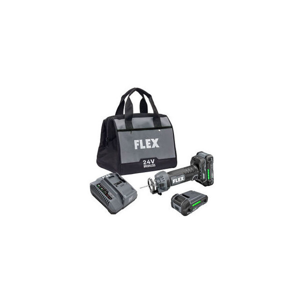 FLEX Brushless Drywall Cut Out Tool Kit with 2.5Ah Lithium-Ion Batteries 24V