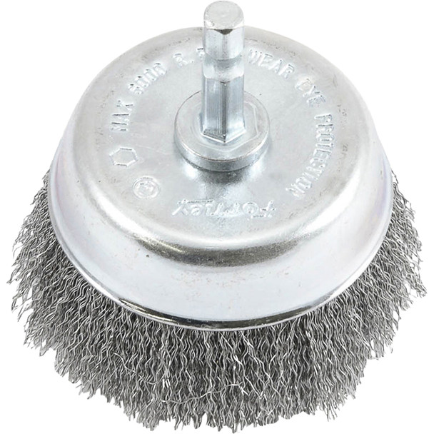 Cup Brush, Crimped, 3" x .008" x 1/4"Hex Shank 72732