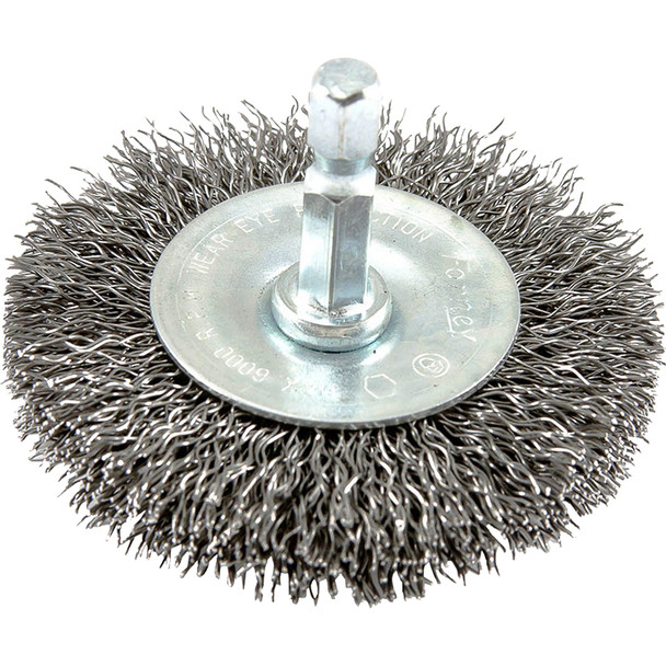 Wire Wheel,Crimped, 2-1/2"x .012" x 1/4"HexShank 72733