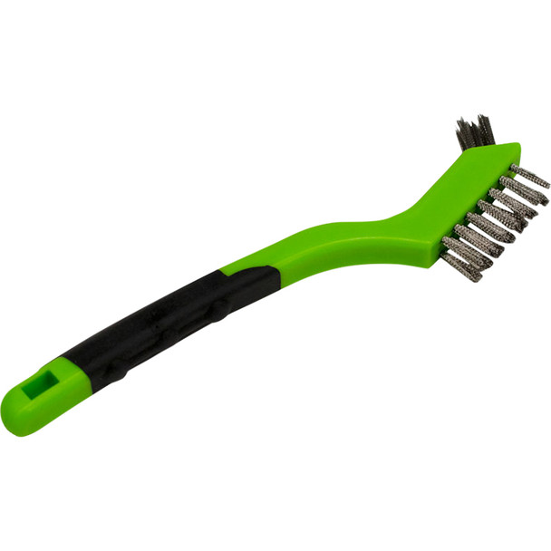 Scratch Brush wPlasticHandle,Stainless,3 x 7Rows 70525