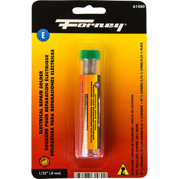 Solder,LeadFree,ElectRepair,RosinCore,1/32",.3oz 61480