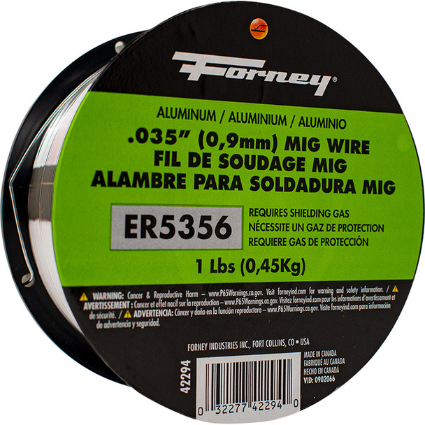 ER5356, Aluminum MIG Welding Wire, .035 in x 1# 42294