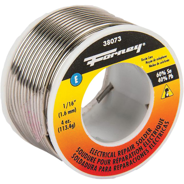 Solder,Electrical Repair,Rosin Core, 1/16in, 4oz 38073