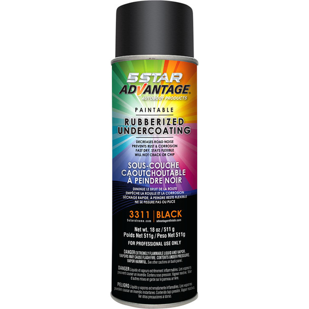 Paintable Rubberized Undercoating 18oz. Aerosol (Black) 3311