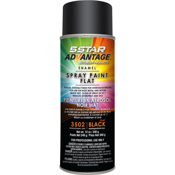 Enamel Spray Paint - Flat Black Aerosol 3502