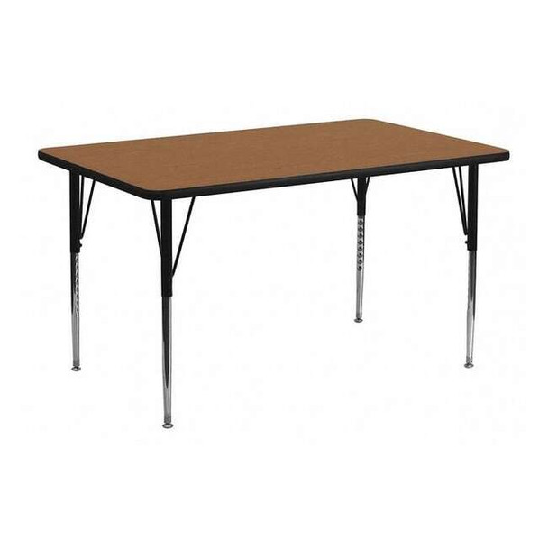 Rectangle Activity Table, Chrome, Laminate, Particleboard, Steel, Wood Grain