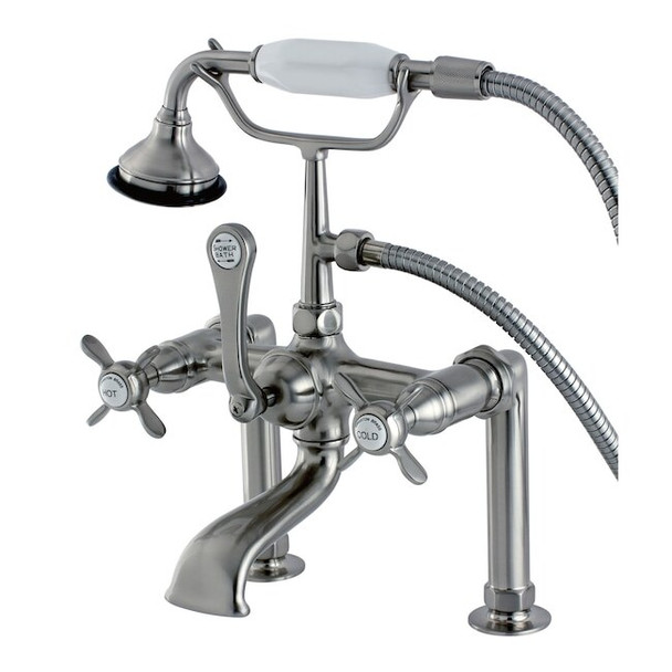 Deck-Mount Clawfoot Tub Faucet, Brushed Nickel, Deck Mount