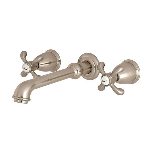 Roman Tub Faucet, Standard, 8", 3, Wall Mount, Brushed Nickel