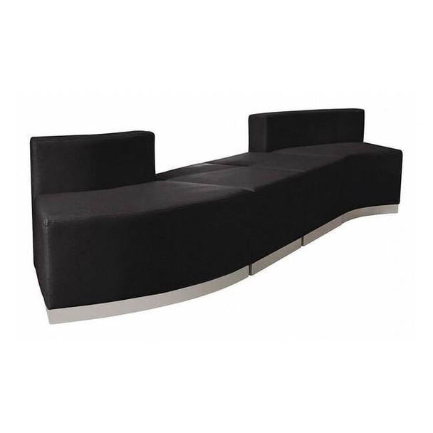 4 pcs. Living Room Set, 25-1/4" to 41-1/2" x 27", Upholstery Color: Black