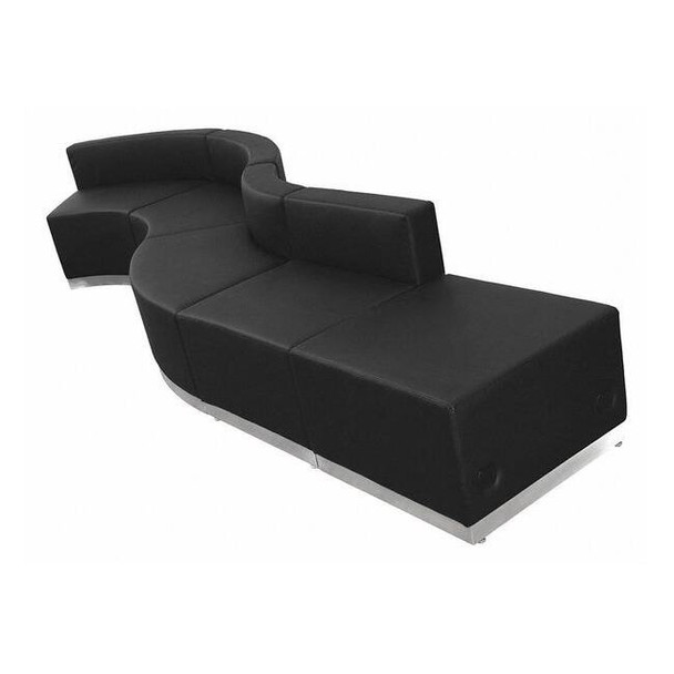 5 pcs. Living Room Set, 25-1/4" to 49" x 27", Upholstery Color: Black