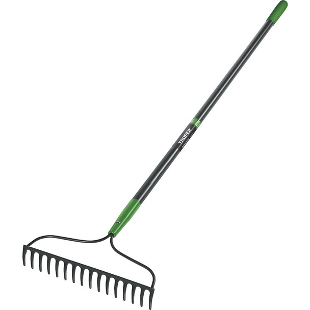 Truper Tru Tough 54 In. Fiberglass Handle Steel Bow Rake (16-Tine) R-16AM-FV