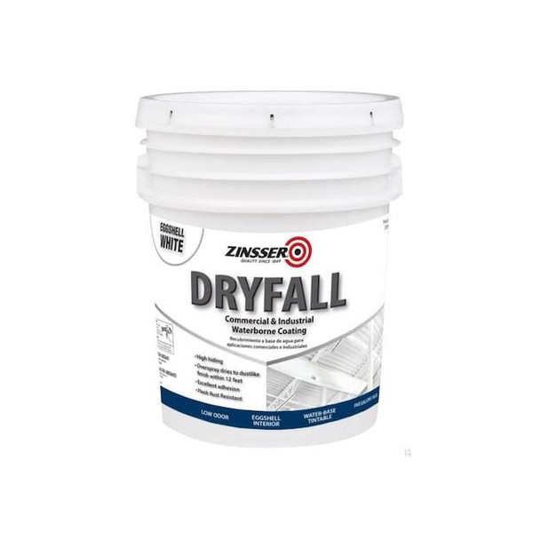 Dryfall Commercial & Industrial Waterborne Coating, White, Eggshell, 5 Gallon