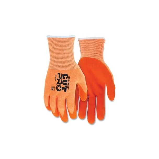 Cut Pro® 13 Gauge Hypermax™ Cut, Abrasion and Puncture Resistant Work Gloves, Sandy Nitrile Foam, Medium, HV Orange