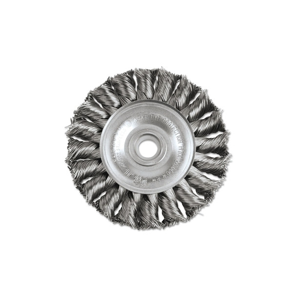 Standard Twist Knot Wire Wheel, 3 in dia x 3/8 in Wide, 0.014 in Stainless Steel Wire