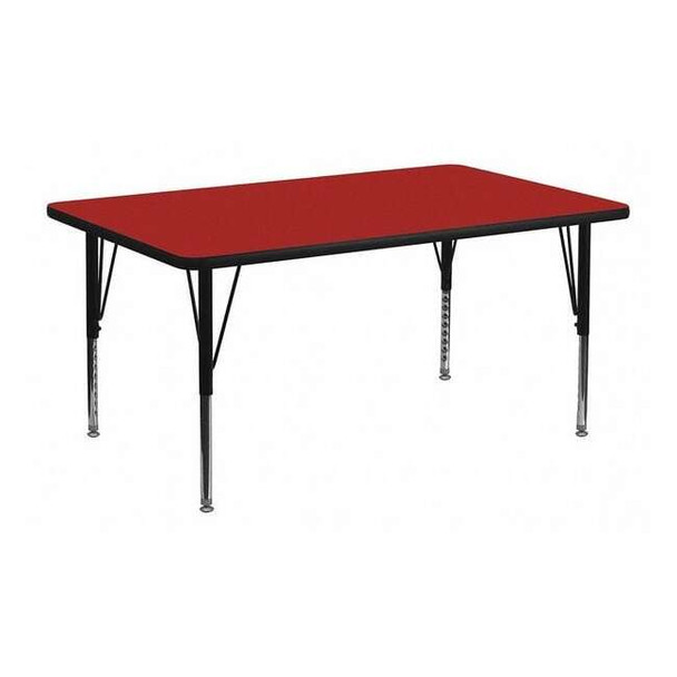 Flash Furniture Rectangle Activity Table, Laminate, Red XU-A2448-REC-RED-T-P-GG