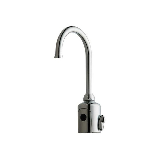 Sensor Single Hole Mount, 1 Hole Gooseneck Bathroom Faucet, Polished chrome
