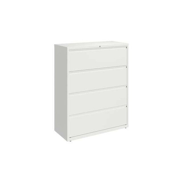 Hirsh 42 in W 4 Drawer Lateral File Cabinet, White,  A4/Legal/Letter 23706