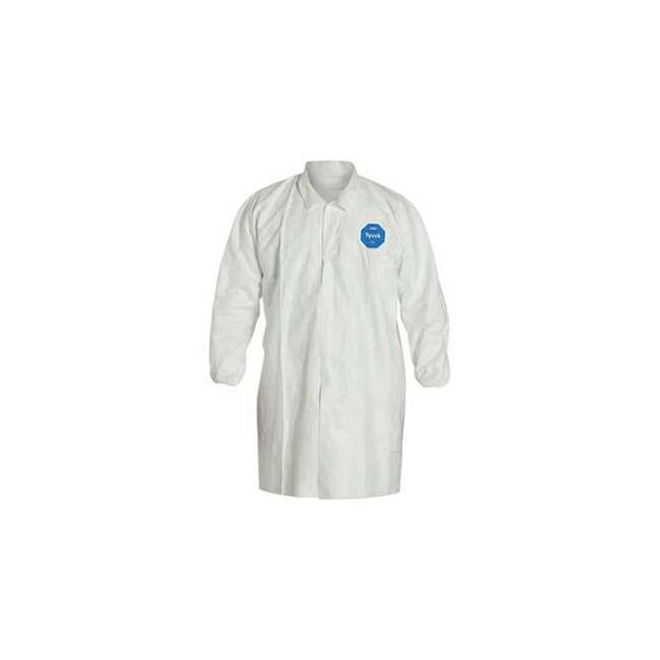 Lab Frock, Tyvek(R) 400, Serged, Knee Length, White, 30 PK