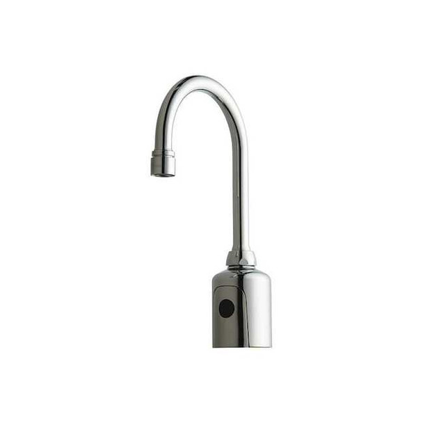 Sensor Single Hole Mount, 1 Hole Gooseneck Bathroom Faucet, Polished chrome