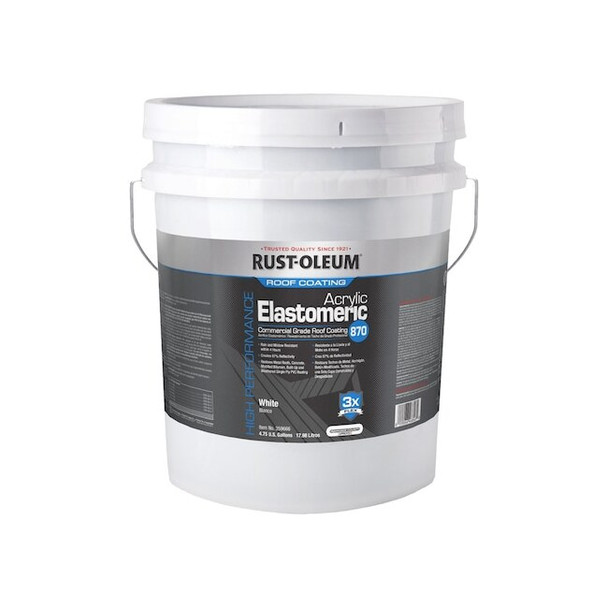 870 Elastomeric Commercial Grade Roof Coating, White, 4.75 Gallon