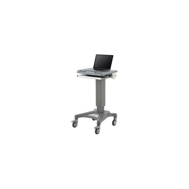 Global Industrial Powered Mobile Adjustable Height Laptop Cart 2 Swappable LiFeP