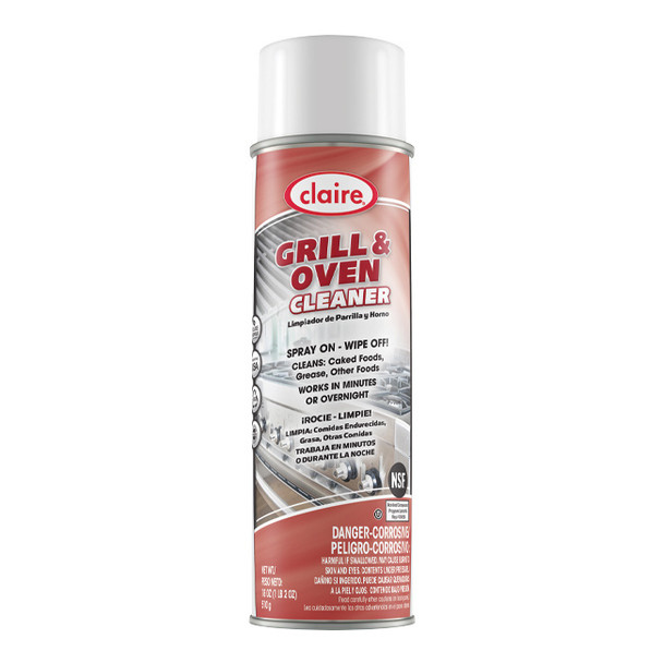 Claire® Gel Grill & Oven Cleaner, 18 oz Aerosol, 12/Case