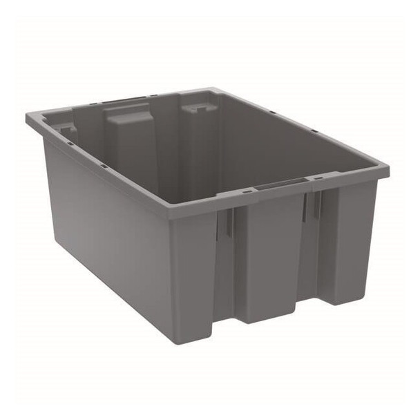Akro-Mils® Nest & Stack Tote, 19 1/2"L x 8"H x 13 1/2"W, Gray, 1/Each