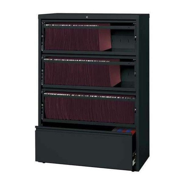 Hirsh 36" W 5 Drawer File Cabinet, Black,  Letter 17899