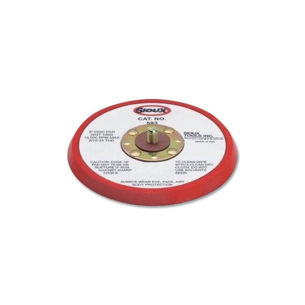 Orbital Sander Backing Pad, 5 in dia, PSA, Urethane, 13000 rpm, 3/8 in thick, Non-Vac