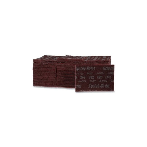 Hand Pad, 9 in L, Very Fine, Aluminum Oxide, Maroon