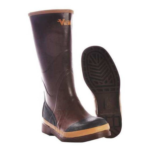 Unisex Viking(R) Tall Rubber Boots, Plain Toe, 16" Height, Brown, 7