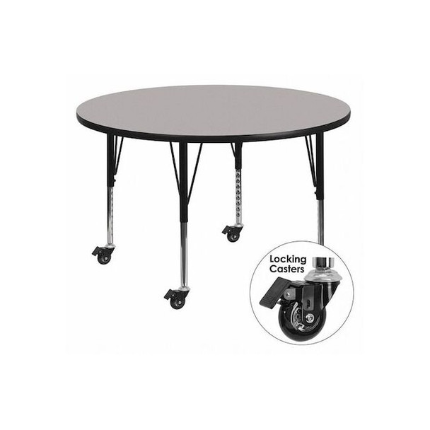 Flash Furniture Round Activity Table, Laminate, Grey XU-A60-RND-GY-T-P-CAS-GG