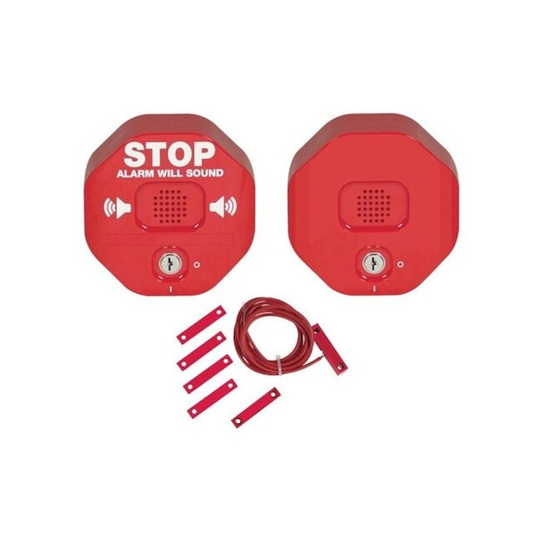 Exit Door Alarm,Red,Polycarbonate,105 dB