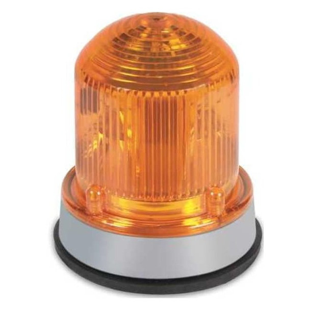 Warning Light, Amber, LED, 24V DC, 65 FPM, 3 1/4 in Dia.