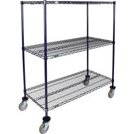 Nexel 3 Shelf Truck Nexelon 48""W x 18""D x 60""H Polyurethane Swivel Casters