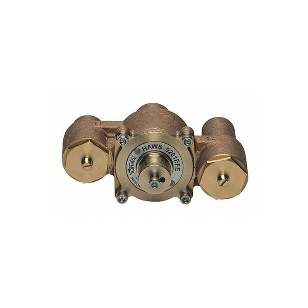Haws Emergency Mixing Valve, Brass, Yellow, For Use With, Single Eyewash 9201EFE