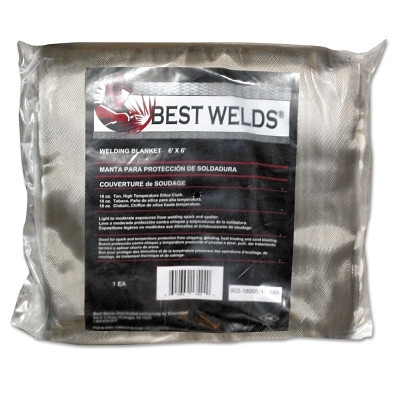 Welding Blanket, 6 ft X 6 ft, Silica, Yellow, 18 oz