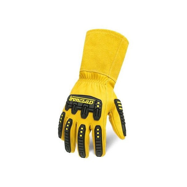 Leather Gloves, Extended Gauntlet Cuff, Keystone Thumb, Full Finger, M, 1 PR