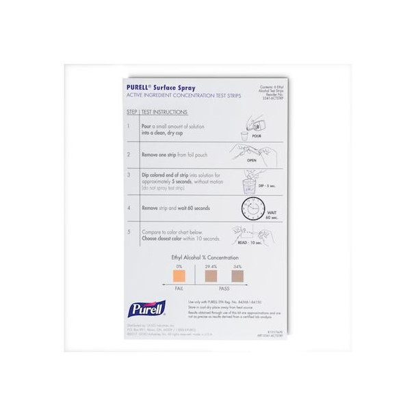 Purell Test Strips,6 7/8 in L,4 in W,PK6 3341-6CTSTRP