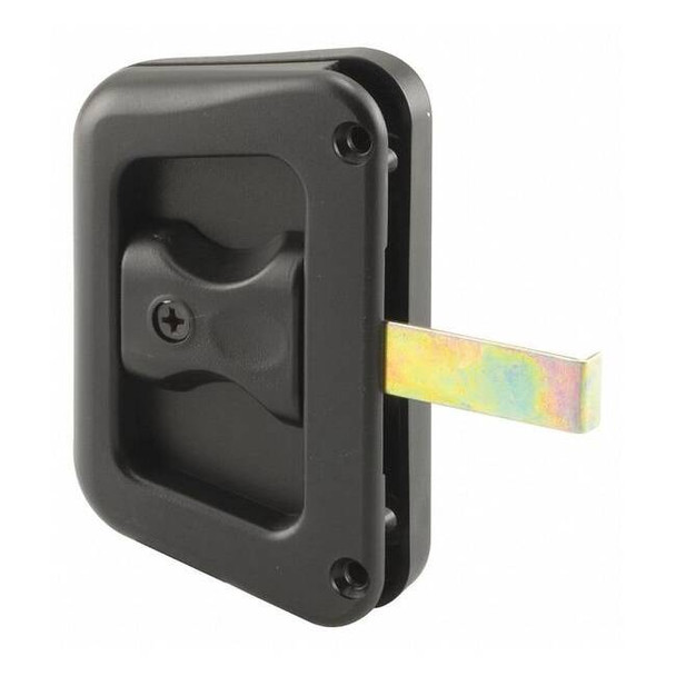 Black Plastic Hat Section Screen Door Handle and Latch (Single Pack)