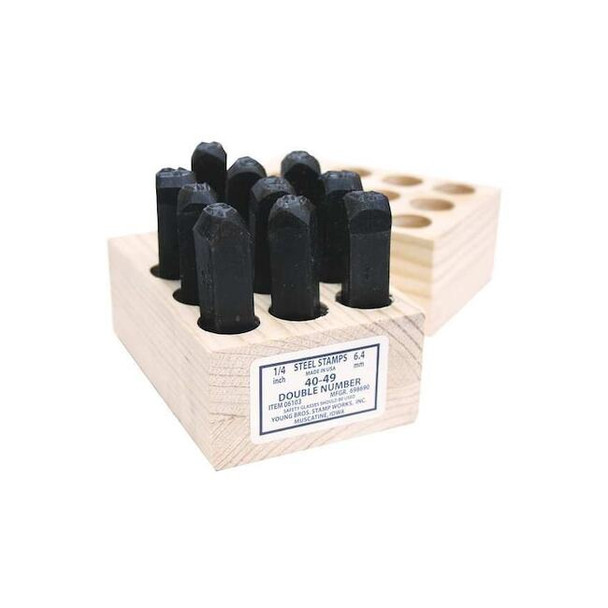 Young Bros Stamp Works Hand Stamp Kit, Double Digit Number Set 06103 10-19