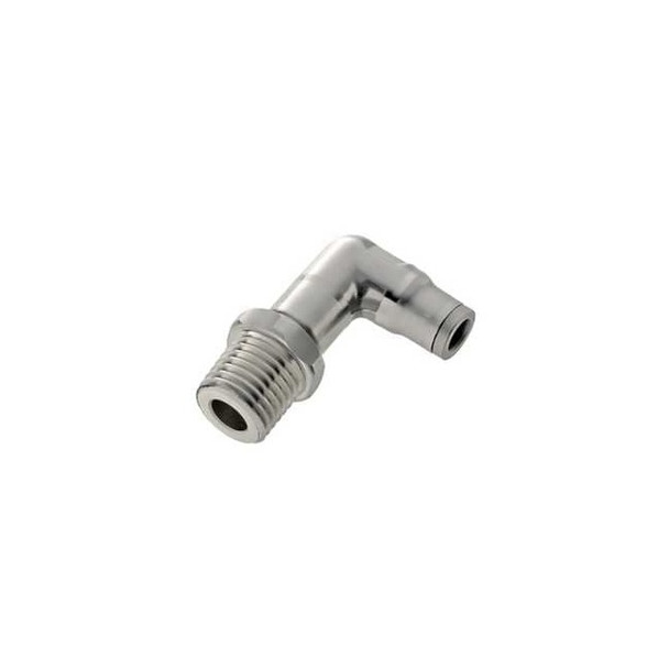Fractional Stainless Steel Push-to-Connect Fitting, Stainless Steel, Silver