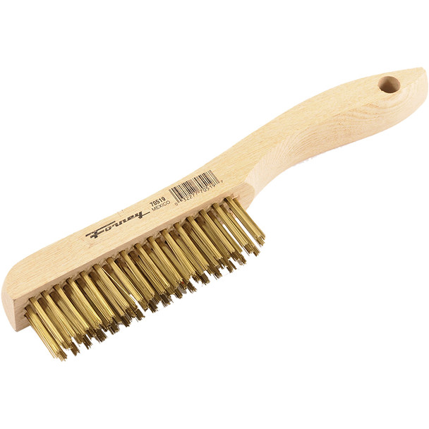 Scratch Brush w Shoe Handle, Brass, 4 x 16 Rows 70519