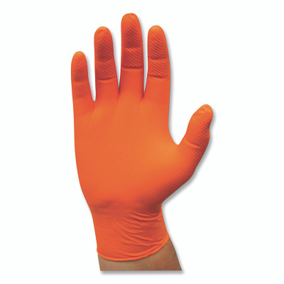 2940 Industrial Grade Powder-Free Nitrile Disposable Gloves, 7 mil, 2X-Large, Hi-Vis Orange