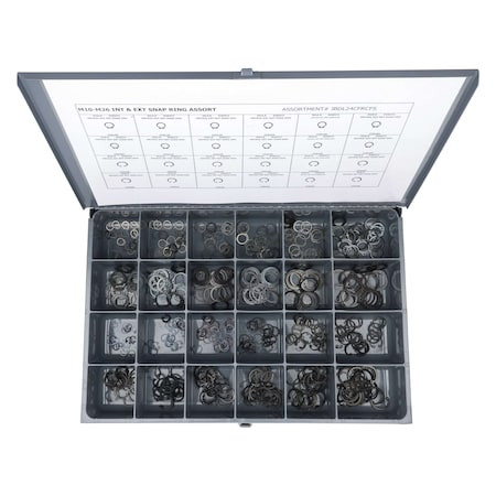 External Retaining Ring Assortment, Steel, Phosphate Finish