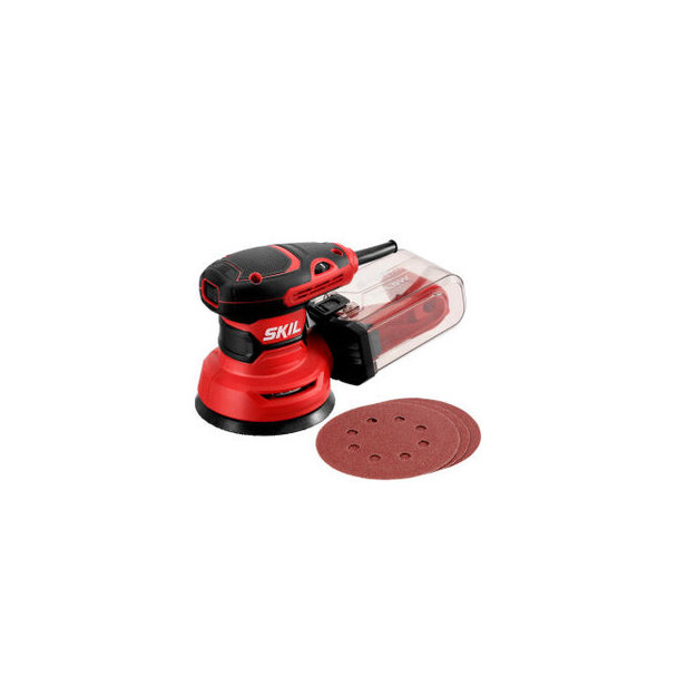 Skil 5"" Corded Random Orbital Sander w/ Cyclonic Dust Box & 3 Piece Sanding She