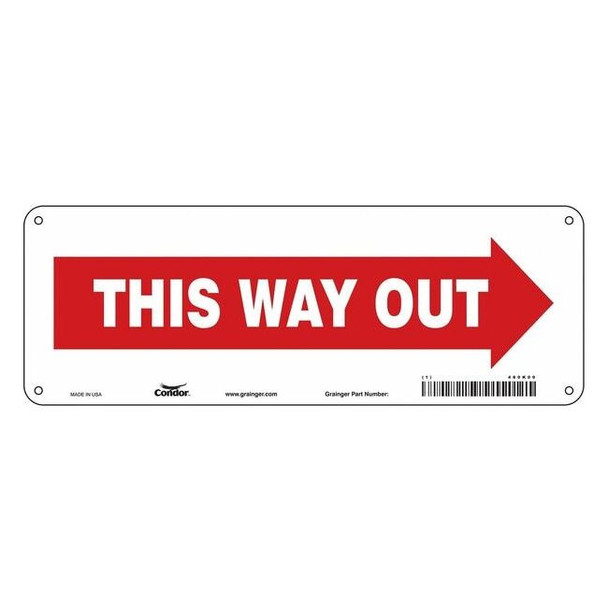Safety Sign, 5 in H, 14 in W, Aluminum, Vertical Rectangle, English, 480K09