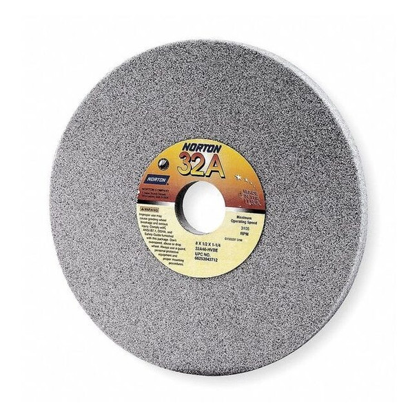 Norton Abrasives Grinding Wheel, T1, 8x1/2x1-1/4, AO, 46G, PK5 66253043712