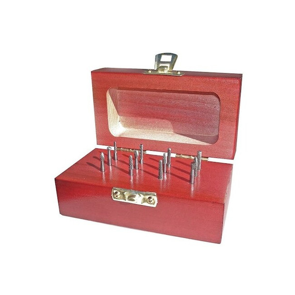 Manufacturer Varies Carbide Bur Set,Double Cut,1/8 in,10 pc 310-120005